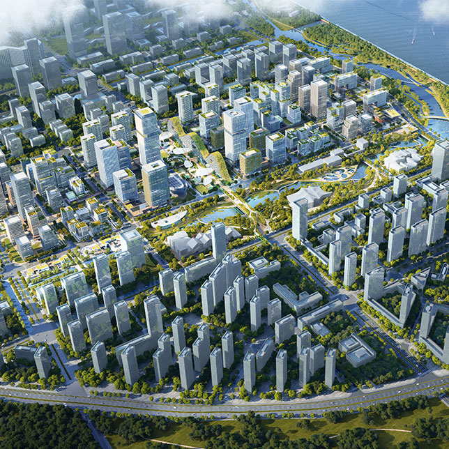 杭州钱塘湾未来总部基地城市设计-建筑景观-德国ISA意厦国际设计集团